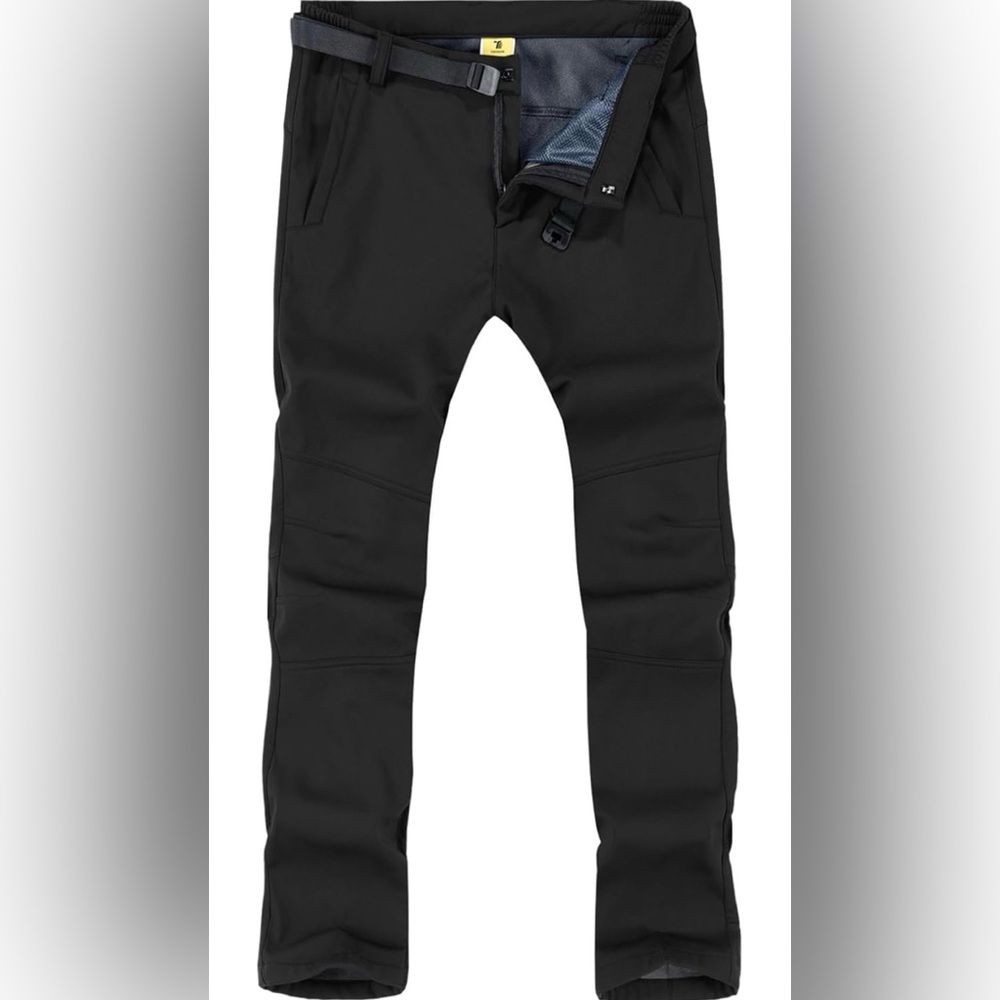 TBMPOY Men's Snow Ski Hiking Pants Waterproof Fleece Lined Pants Camping Skiing